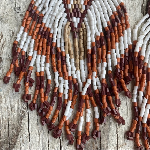 Free People Brown and White Beaded Earrings - Picture 4 of 6